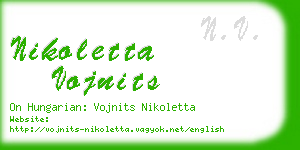 nikoletta vojnits business card